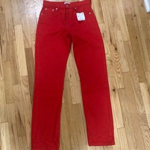 Zara Mid rise full length straight jeans